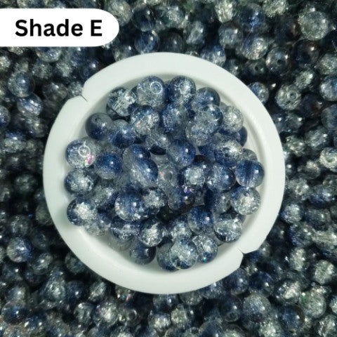 Shaded Crack Beads 8mm For Bracelet Making Glass Beads - Double Tone