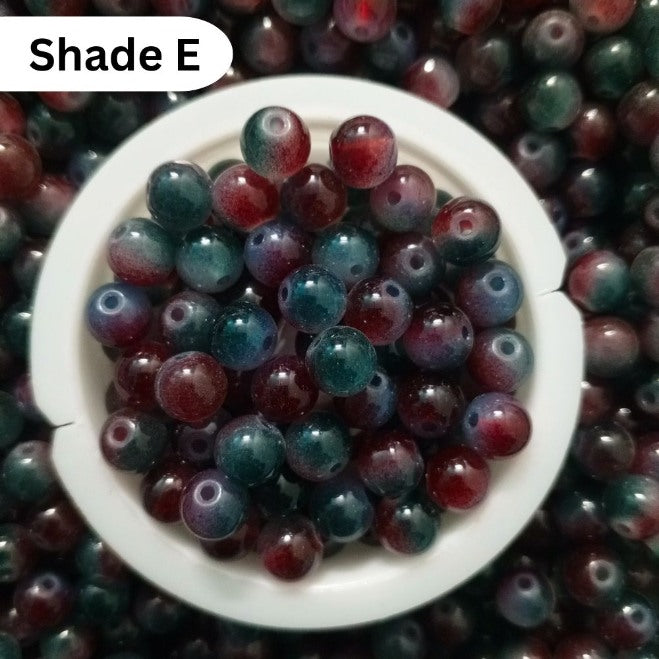 Simple Glass Shade Beads 8mm For Bracelet Making - Shaded