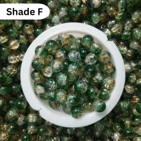 Shaded Crack Beads 8mm For Bracelet Making Glass Beads - Double Tone