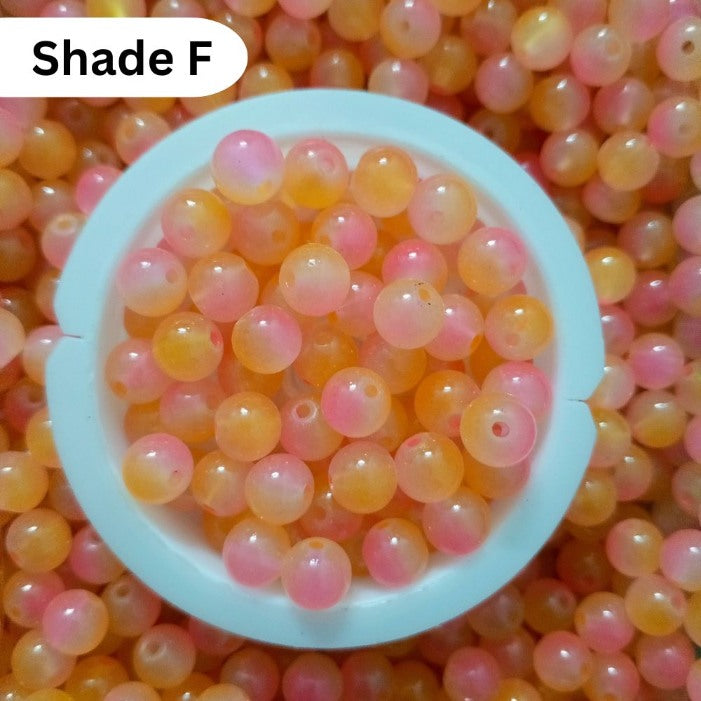Simple Glass Shade Beads 8mm For Bracelet Making - Shaded