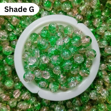 Shaded Crack Beads 8mm For Bracelet Making Glass Beads - Double Tone