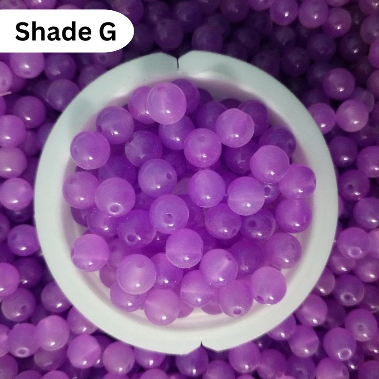 Simple Glass Beads 8mm For Bracelet Making - Single Color