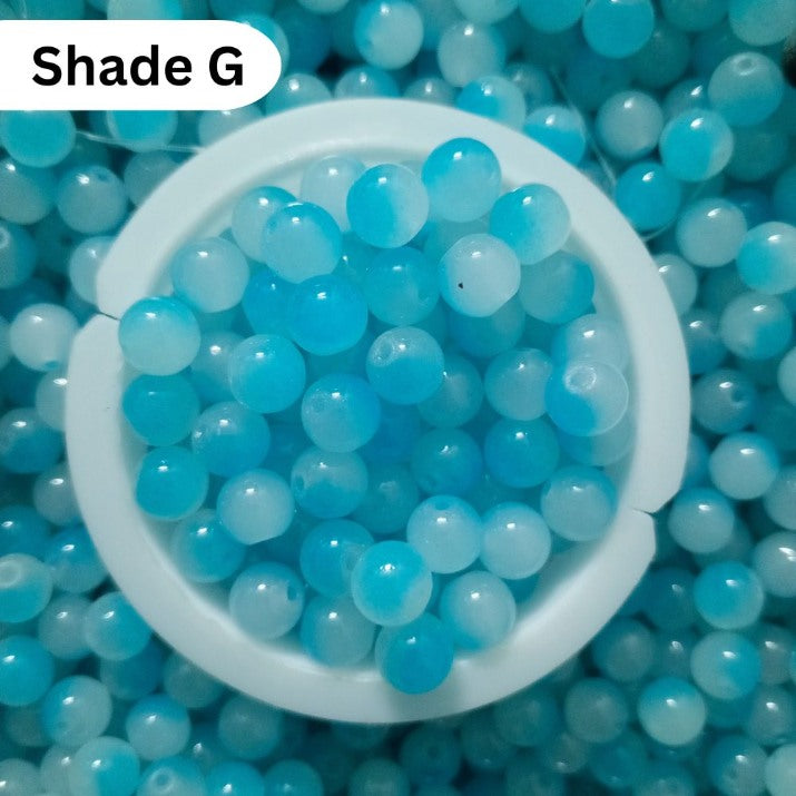 Simple Glass Shade Beads 8mm For Bracelet Making - Shaded