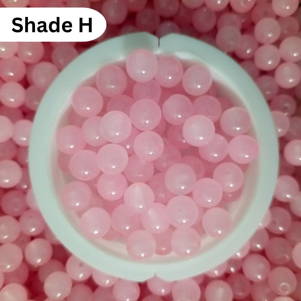 Simple Glass Beads 8mm For Bracelet Making - Single Color