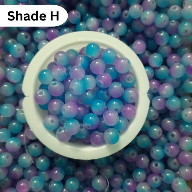 Simple Glass Shade Beads 8mm For Bracelet Making - Shaded