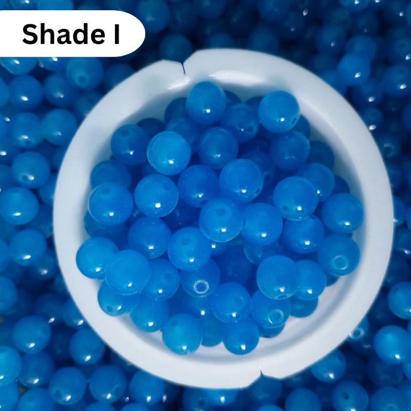 Simple Glass Beads 8mm For Bracelet Making - Single Color