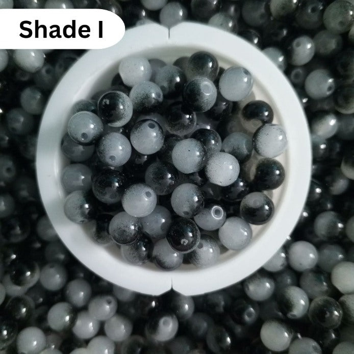 Simple Glass Shade Beads 8mm For Bracelet Making - Shaded