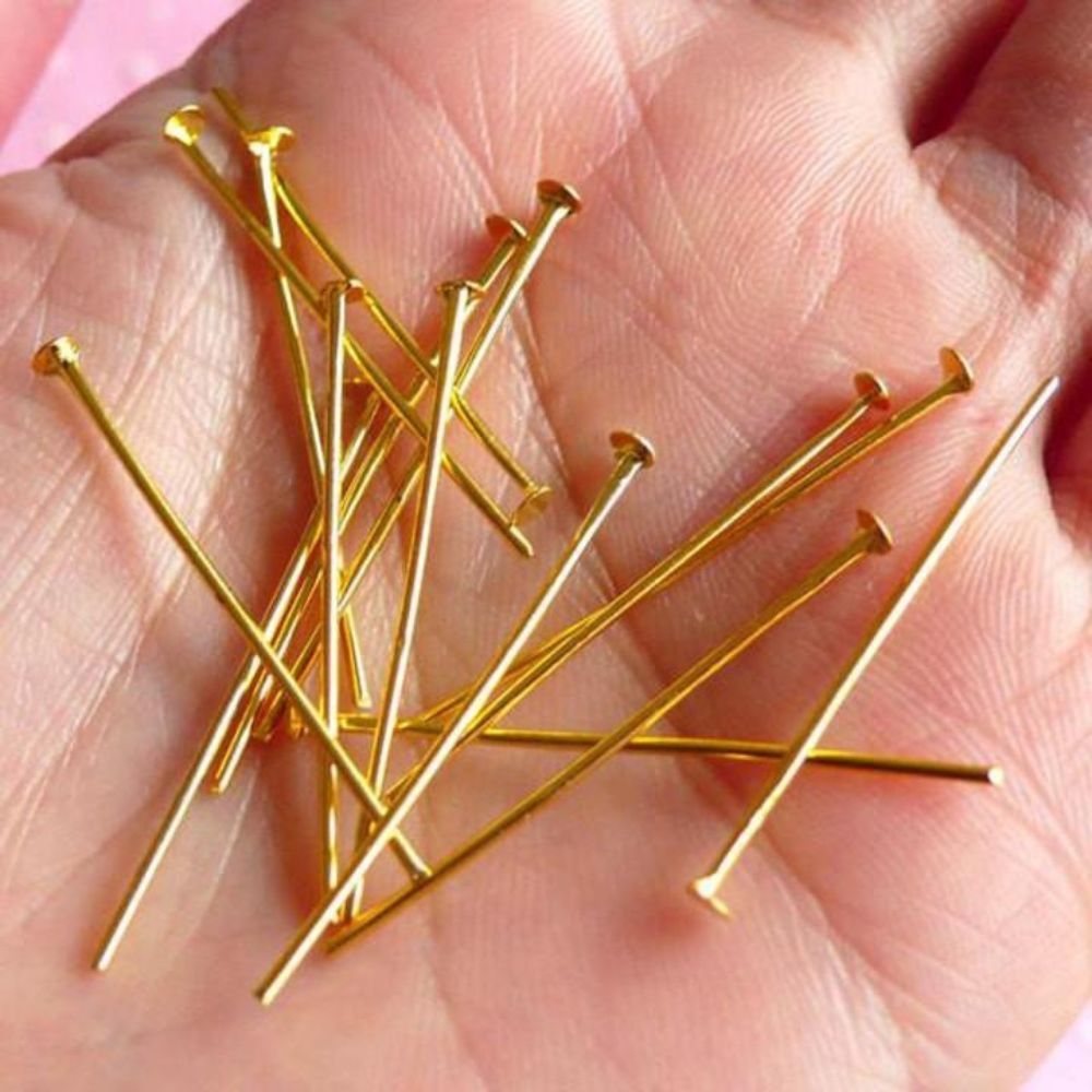 Flat Head Pin Golden Pins All Size