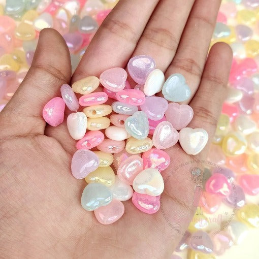 Pearl Shine Heart Beads