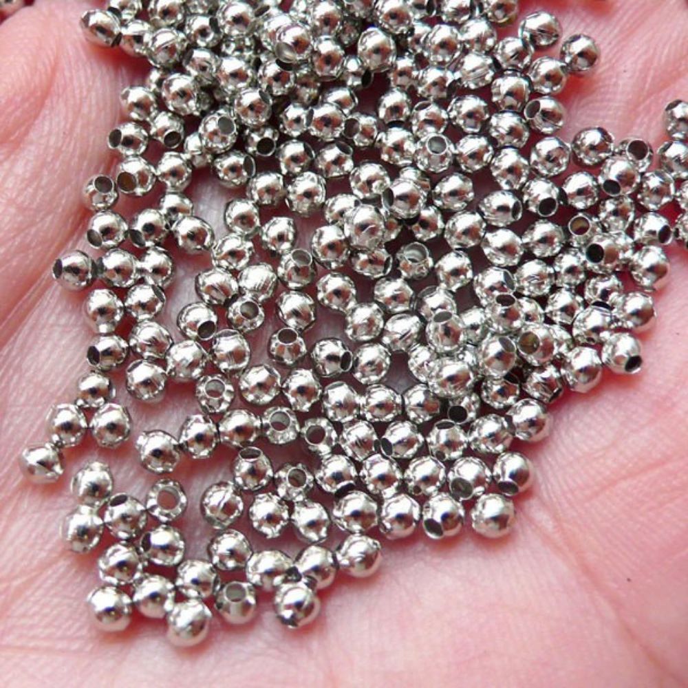Metal Spacers Silver, Metal Balls Beads Silver