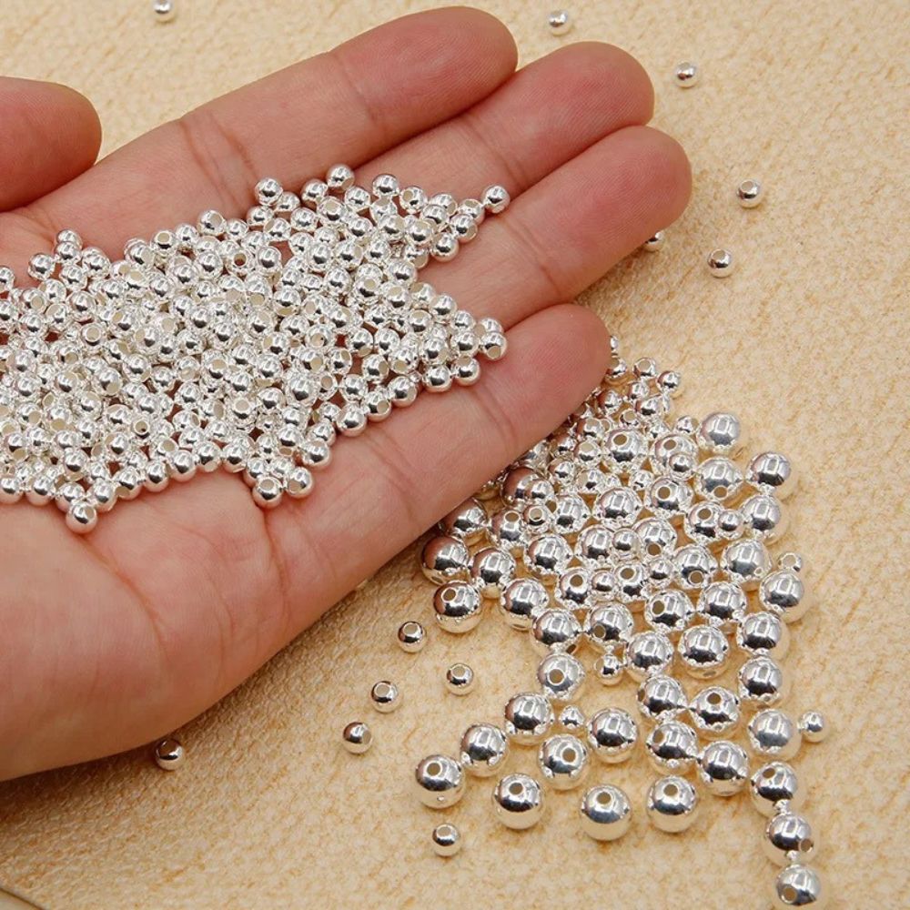 Metal Spacers Silver, Metal Balls Beads Silver