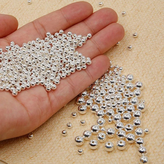 Metal Spacers Silver, Metal Balls Beads Silver