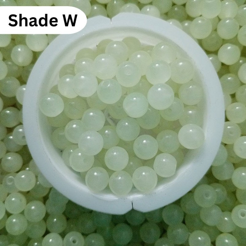 Simple Glass Beads 8mm For Bracelet Making - Single Color