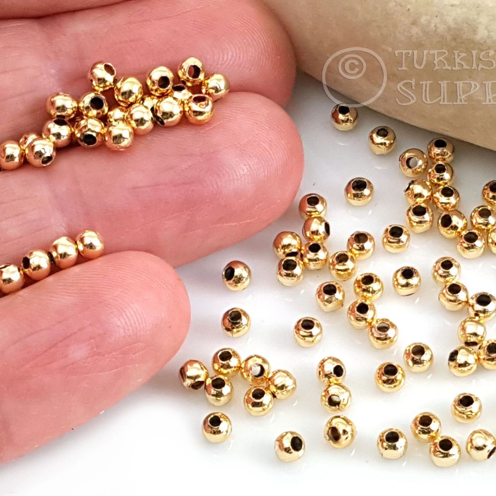 Metal Spacers Golden, Metal Balls Beads Golden
