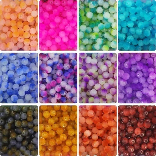 Simple Glass Shade Beads 8mm For Bracelet Making - Shaded