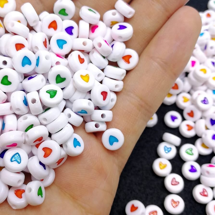 Multicolor Heart Beads Mini 0.6 mm For Jewlery Making