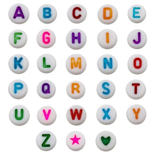 Assorted Custom Multicolor Round Letter Alphabet Beads From A to Z For Jewelry Making